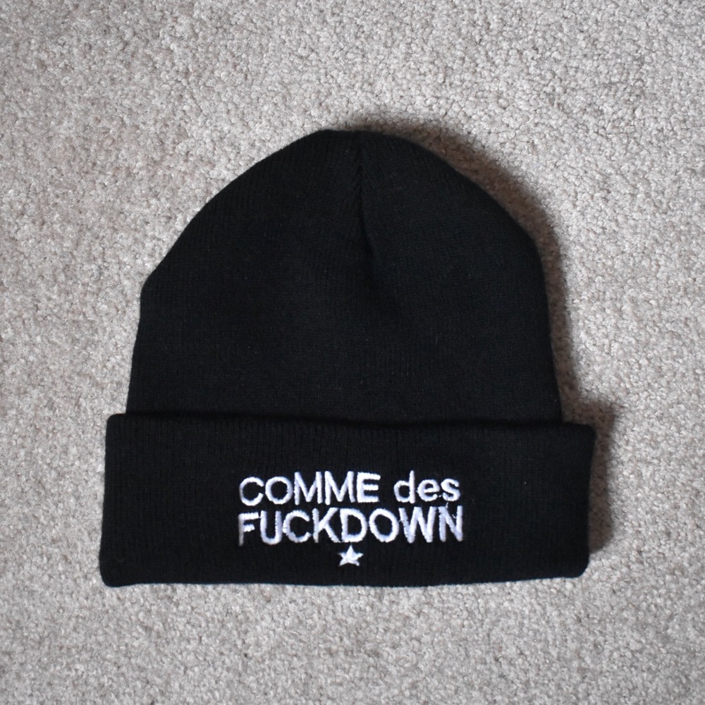 Comme des Fuckdown Black Beanie